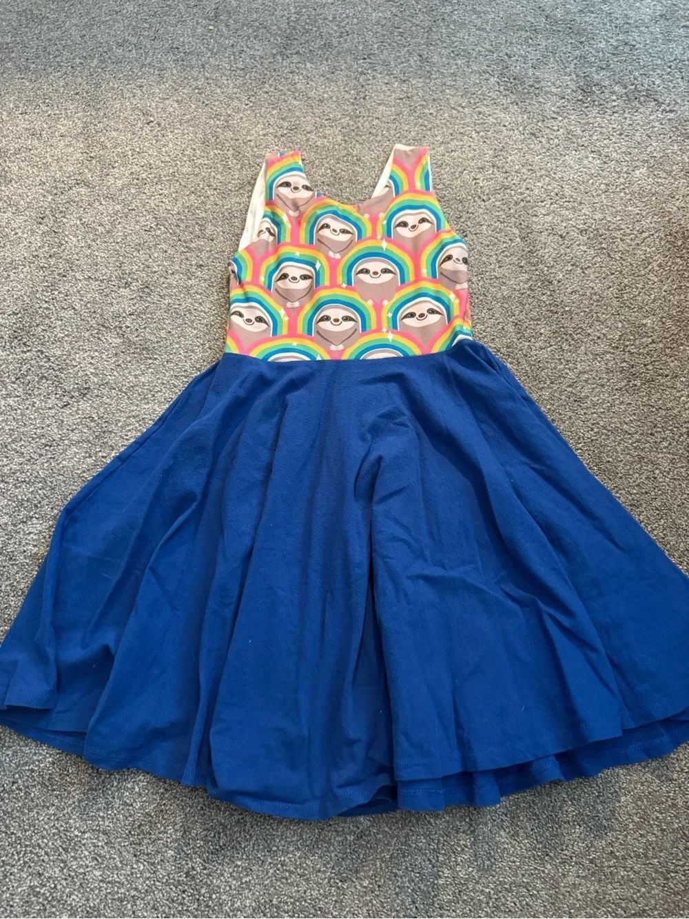 Malia + Kai Rainbow Sloth Handmade Twirl Dress Sz 6